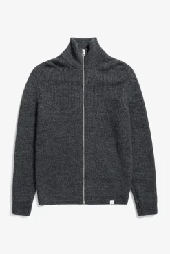 Norse Projects KNITWEAR>Hagen Wool Cotton Rib Full Zip Jacket