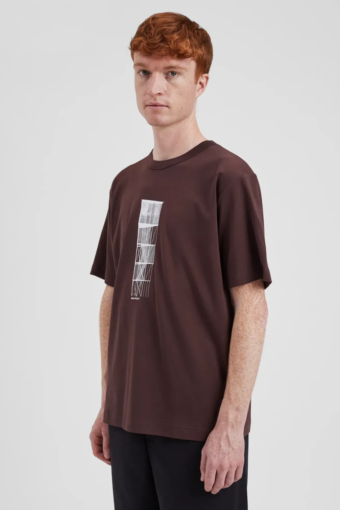 Norse Projects T-SHIRTS>Holger Organic Interlock Tower Print T-Shirt