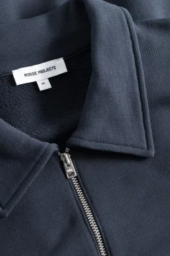 Norse Projects SWEATSHIRTS>Ketel Relaxed Organic NORSE Logo Half Zip