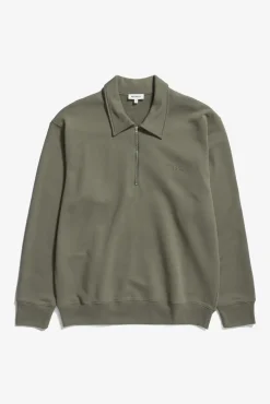 Norse Projects SWEATSHIRTS>Ketel Relaxed Organic NORSE Logo Half Zip