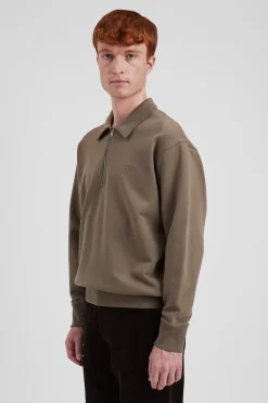 Norse Projects SWEATSHIRTS>Ketel Relaxed Organic NORSE Logo Half Zip