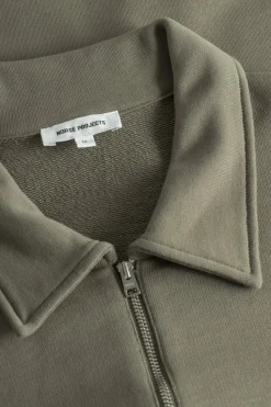 Norse Projects SWEATSHIRTS>Ketel Relaxed Organic NORSE Logo Half Zip