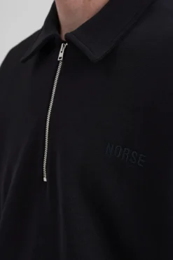 Norse Projects SWEATSHIRTS>Ketel Relaxed Organic NORSE Logo Half Zip