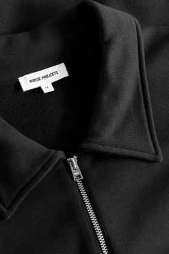 Norse Projects SWEATSHIRTS>Ketel Relaxed Organic NORSE Logo Half Zip