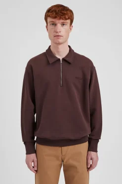 Norse Projects SWEATSHIRTS>Ketel Relaxed Organic NORSE Logo Half Zip