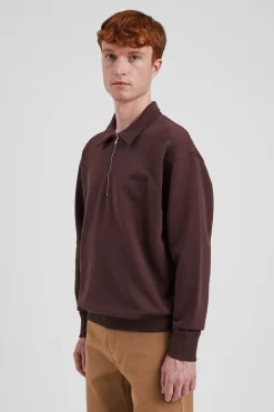 Norse Projects SWEATSHIRTS>Ketel Relaxed Organic NORSE Logo Half Zip