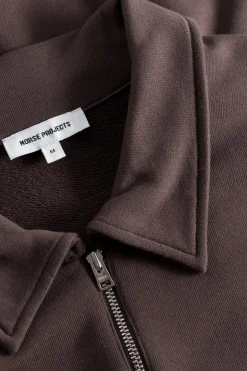 Norse Projects SWEATSHIRTS>Ketel Relaxed Organic NORSE Logo Half Zip