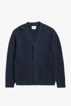 Norse Projects KNITWEAR>Loki Wool Cotton Rib Cardigan