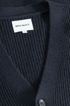 Norse Projects KNITWEAR>Loki Wool Cotton Rib Cardigan
