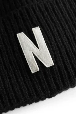 Norse Projects BEANIES>Merino Lambswool Rib N Logo Beanie