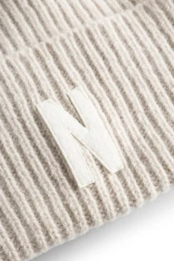 Norse Projects BEANIES>Merino Lambswool Rib N Logo Beanie