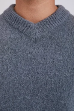 Norse Projects KNITWEAR>Rasmus Relaxed Brushed V-Neck Sweater